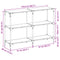 vidaXL Console Table with Transparent Glass Top 118.5x30x81 cm Steel