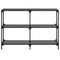 vidaXL Console Table with Black Glass Top 118.5x30x81 cm Steel