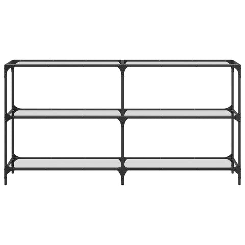 vidaXL Console Table with Transparent Glass Top 158.5x30x81 cm Steel