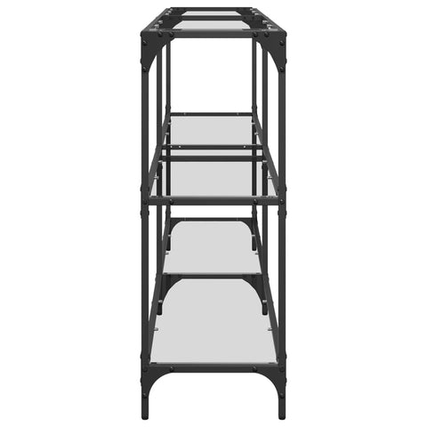 vidaXL Console Table with Transparent Glass Top 158.5x30x81 cm Steel