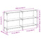 vidaXL Console Table with Transparent Glass Top 158.5x30x81 cm Steel