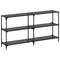 vidaXL Console Table with Black Glass Top 158.5x30x81 cm Steel