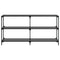 vidaXL Console Table with Black Glass Top 158.5x30x81 cm Steel