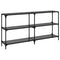 vidaXL Console Table with Black Glass Top 158.5x30x81 cm Steel