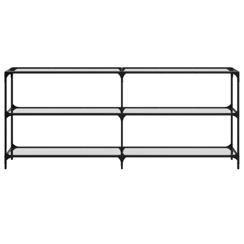 vidaXL Console Table with Transparent Glass Top 194.5x30x81 cm Steel