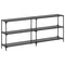vidaXL Console Table with Black Glass Top 194.5x30x81 cm Steel