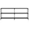 vidaXL Console Table with Black Glass Top 194.5x30x81 cm Steel