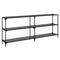 vidaXL Console Table with Black Glass Top 194.5x30x81 cm Steel
