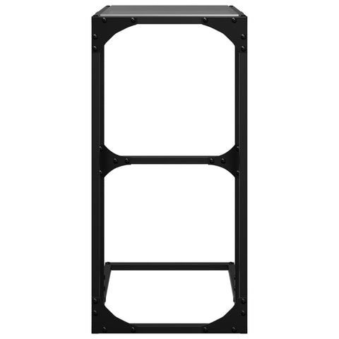 vidaXL Side Table with Black Glass 40x30x61.5 cm Steel