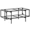 vidaXL Coffee Table with Transparent Glass Top 98.5x50x45 cm Steel