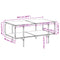 vidaXL Coffee Table with Transparent Glass Top 98.5x50x45 cm Steel