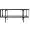 vidaXL Coffee Table with Black Glass Top 98.5x50x45 cm Steel