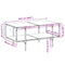 vidaXL Coffee Table with Black Glass Top 98.5x50x45 cm Steel