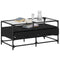 vidaXL Coffee Table with Glass Top Black 98.5x50x45 cm Steel