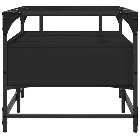 vidaXL Coffee Table with Glass Top Black 98.5x50x45 cm Steel