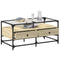 vidaXL Coffee Table with Glass Top Sonoma Oak 98.5x50x45 cm Steel