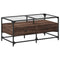 vidaXL Coffee Table with Glass Top Brown Oak 98.5x50x45 cm Steel