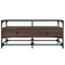 vidaXL Coffee Table with Glass Top Brown Oak 98.5x50x45 cm Steel