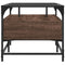 vidaXL Coffee Table with Glass Top Brown Oak 98.5x50x45 cm Steel