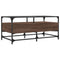 vidaXL Coffee Table with Glass Top Brown Oak 98.5x50x45 cm Steel