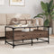 vidaXL Coffee Table with Glass Top Brown Oak 98.5x50x45 cm Steel