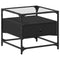 vidaXL Coffee Table with Glass Top Black 50x50x45 cm Steel