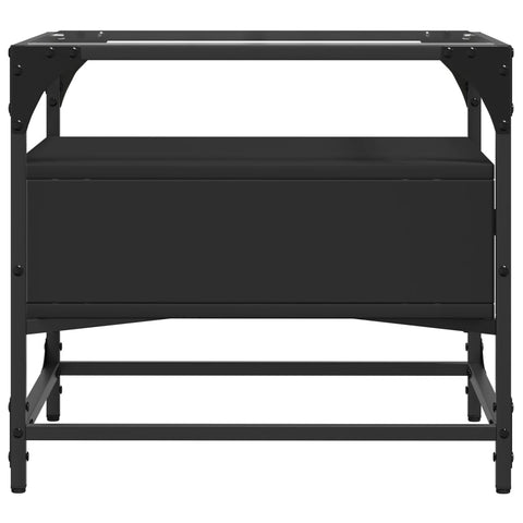 vidaXL Coffee Table with Glass Top Black 50x50x45 cm Steel