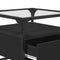 vidaXL Coffee Table with Glass Top Black 50x50x45 cm Steel