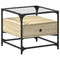 vidaXL Coffee Table with Glass Top Sonoma Oak 50x50x45 cm Steel