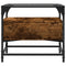 vidaXL Coffee Table with Glass Top Smoked Oak 50x50x45 cm Steel