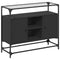 vidaXL Sideboard with Glass Top Black 98x35x81 cm Engineered Wood