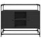vidaXL Sideboard with Glass Top Black 98x35x81 cm Engineered Wood