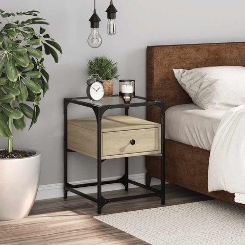 vidaXL Bedside Cabinet Sonoma Oak 40x40x55 cm Engineered Wood