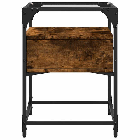 vidaXL Bedside Cabinet Smoked Oak 40x40x55 cm Engineered Wood