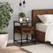 vidaXL Bedside Cabinet Smoked Oak 40x40x55 cm Engineered Wood