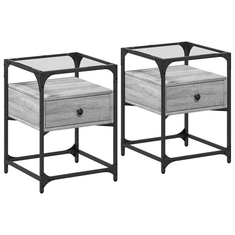 vidaXL Bedside Cabinets 2 pcs Gery Sonoma 40x40x55 cm Engineered Wood