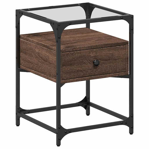 vidaXL Bedside Cabinet Brown Oak 40x40x55 cm Engineered Wood