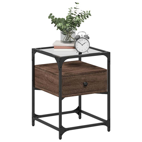 vidaXL Bedside Cabinet Brown Oak 40x40x55 cm Engineered Wood