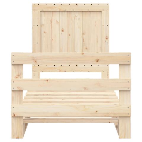 vidaXL Bed Frame without Mattress with Headboard 90x200 cm Solid Wood