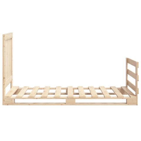 vidaXL Bed Frame without Mattress with Headboard 90x200 cm Solid Wood