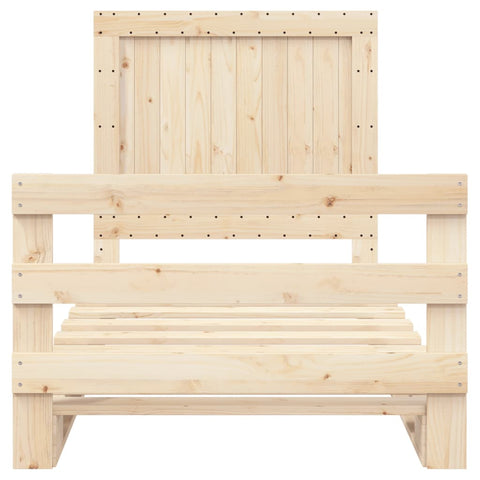 vidaXL Bed Frame without Mattress with Headboard 100x200 cm Solid Wood