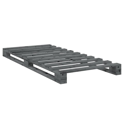 vidaXL Bed Frame without Mattress  Grey 90x200 cm Solid Wood Pine