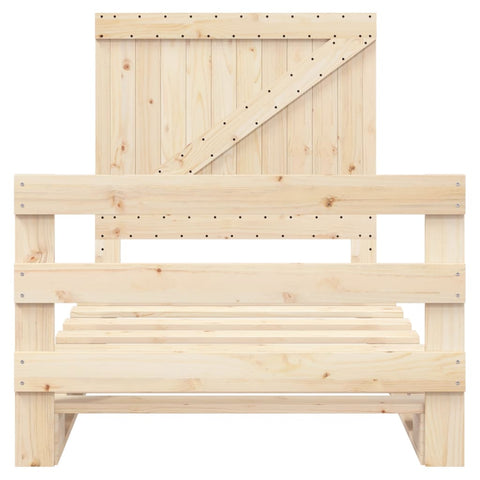 vidaXL Bed Frame without Mattress with Headboard 100x200 cm Solid Wood