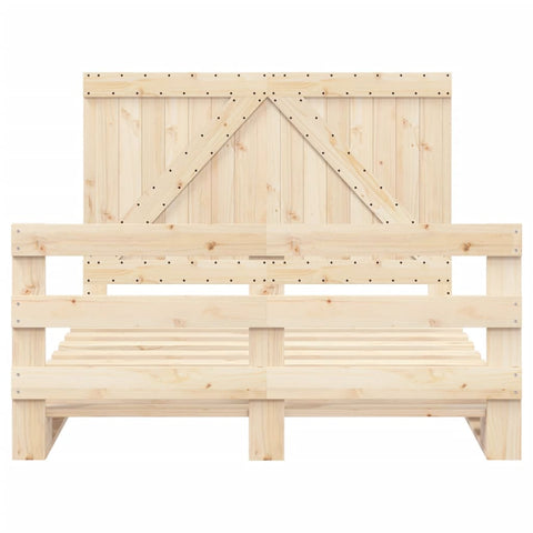 vidaXL Bed Frame without Mattress with Headboard 140x200 cm Solid Wood