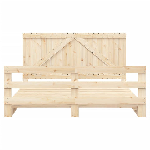 vidaXL Bed Frame without Mattress with Headboard 200x200 cm Solid Wood