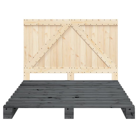vidaXL Bed Frame without Mattress  Grey 140x200 cm Solid Wood Pine