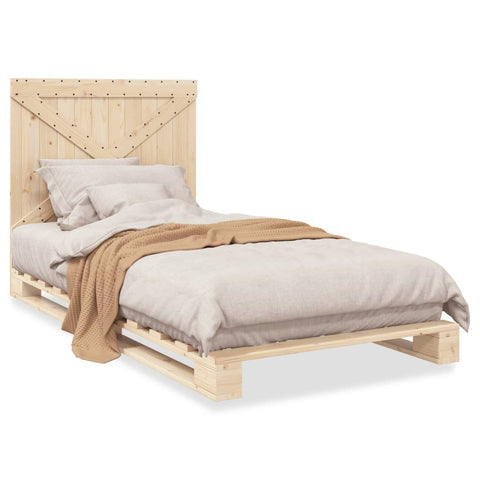 vidaXL Bed Frame without Mattress with Headboard 100x200 cm Solid Wood