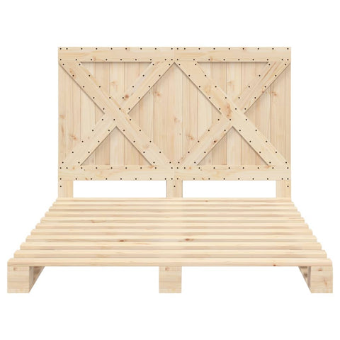 vidaXL Bed Frame without Mattress with Headboard 160x200 cm Solid Wood