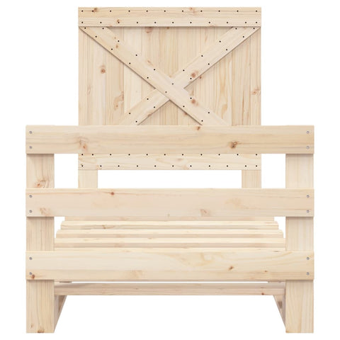 vidaXL Bed Frame without Mattress with Headboard 90x200 cm Solid Wood