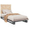 vidaXL Bed Frame without Mattress  Grey 90x200 cm Solid Wood Pine
